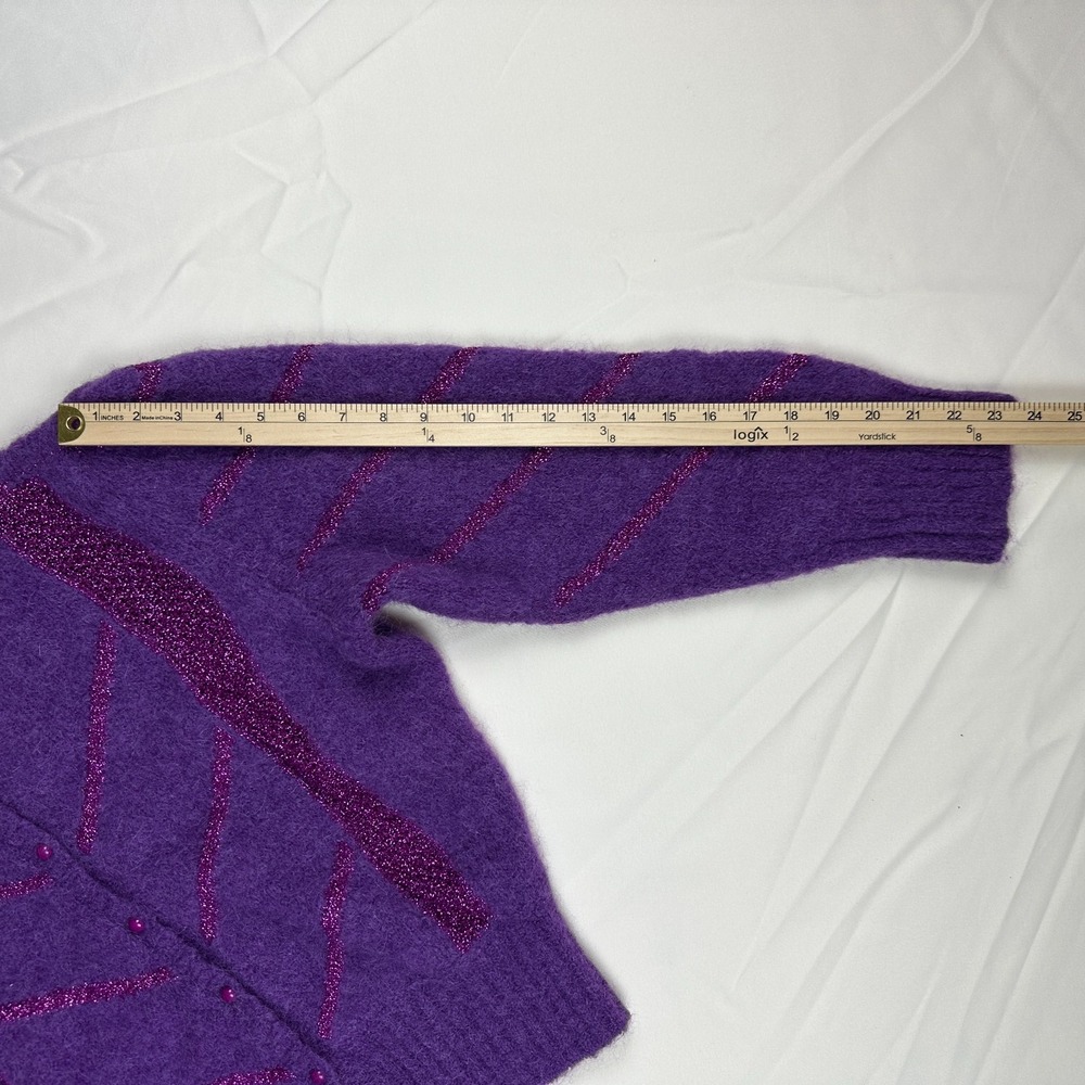Rouje Paris Tina Cardigan Sweater Violet Purple Italy Mohair Alpaca FR 38 US 6 M - Picture 9 of 10